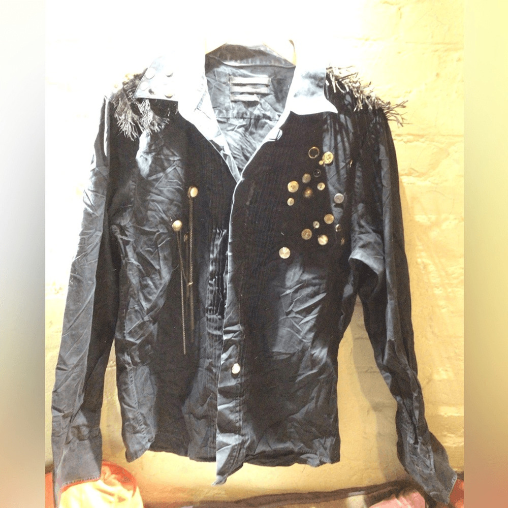 Vintage Club Monaco Boho studded Fringe blouse